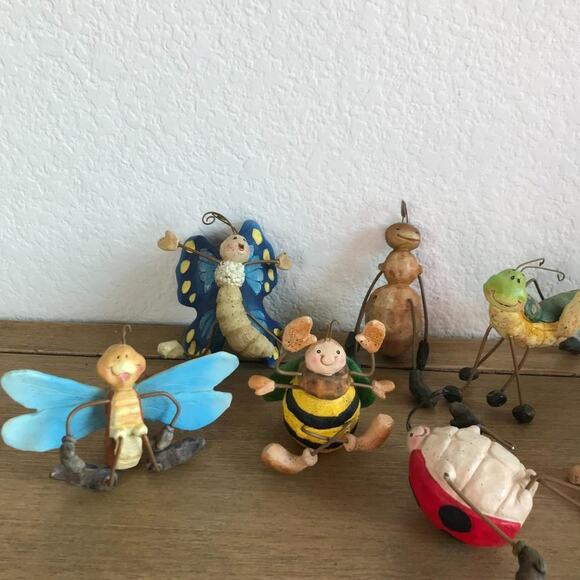 Lot of 8 VTG Anthropomorphic Insect Bug Shelf Sitters Figurine Entomology Resin - Picture 2 of 12